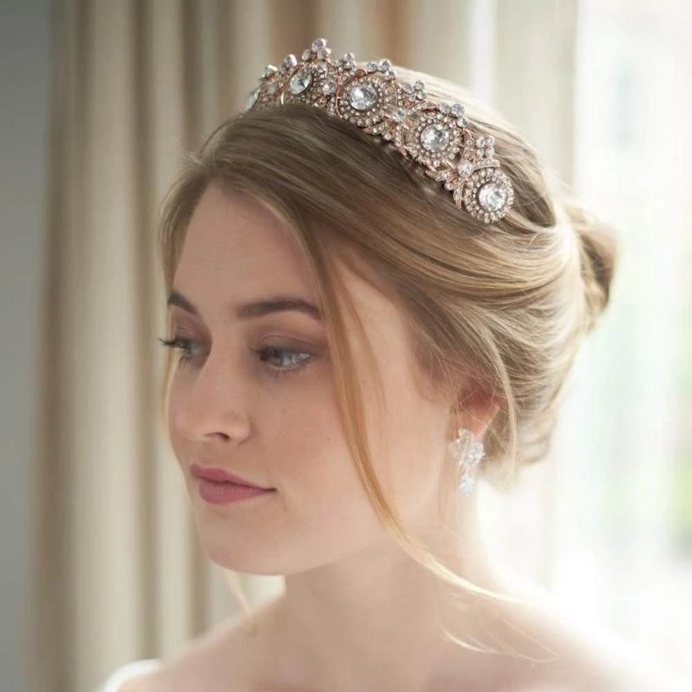 Stunning Greek Goddess Crystal Bridal Tiara Crown - Picture 3 of 16